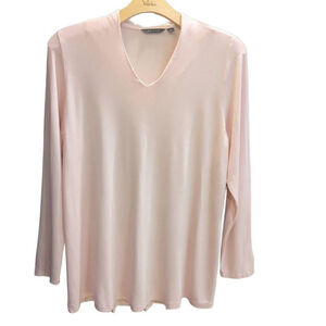 H By Halston Women VNeck Long Sleeve Top Light Pink 1X